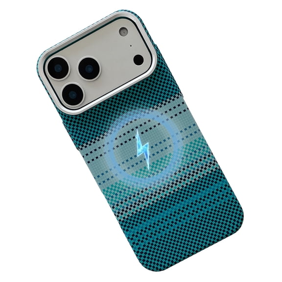 LHNUNP Magnetic fo iPhone 14, MagSafe Compatible Carbon Fiber Camera Protection Slim Thin & Lightweight Shockproof Back Cover,Green