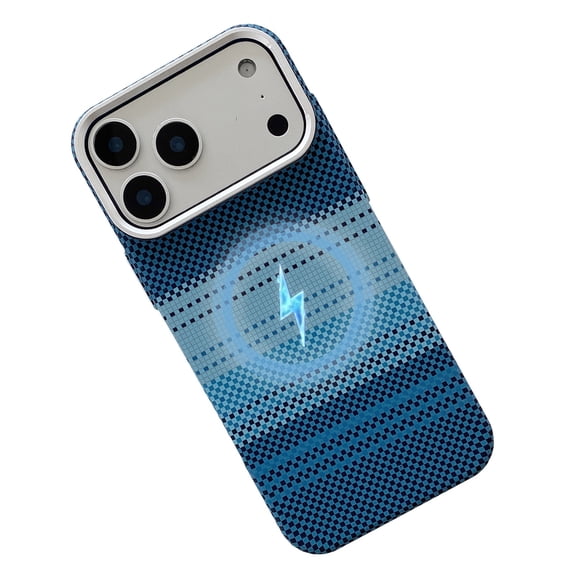 LHNUNP Magnetic fo iPhone 16, MagSafe Compatible Carbon Fiber Camera Protection Slim Thin & Lightweight Shockproof Back Cover, Blue