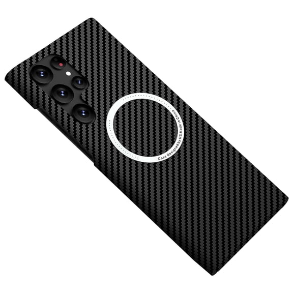 LHNUNP for Samsung Galaxy S26 Ultra Case Compatible with Magsafe, Carbon Fiber Slim Thin Soft Touch Anti-Fingerprint Aramid Fiber Made Military-Grade Shockproof Case, Black