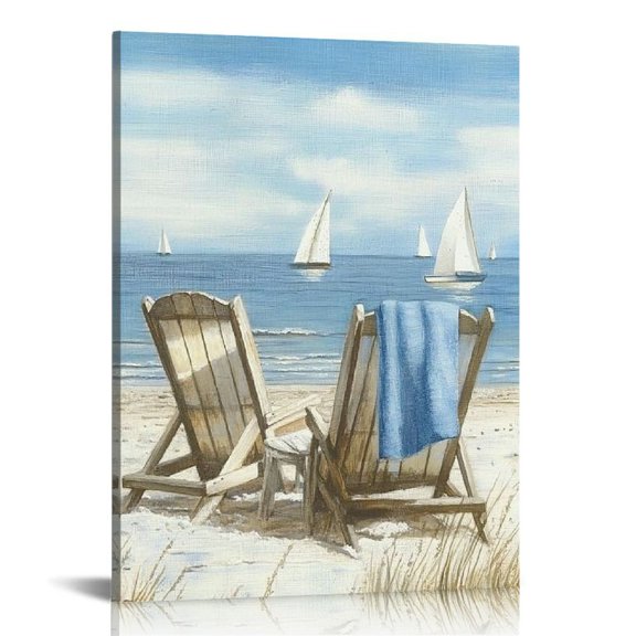 LHONGY Abstract Seascape Wall Art: on Painted Painting Print for Bedroom 12x16 in
