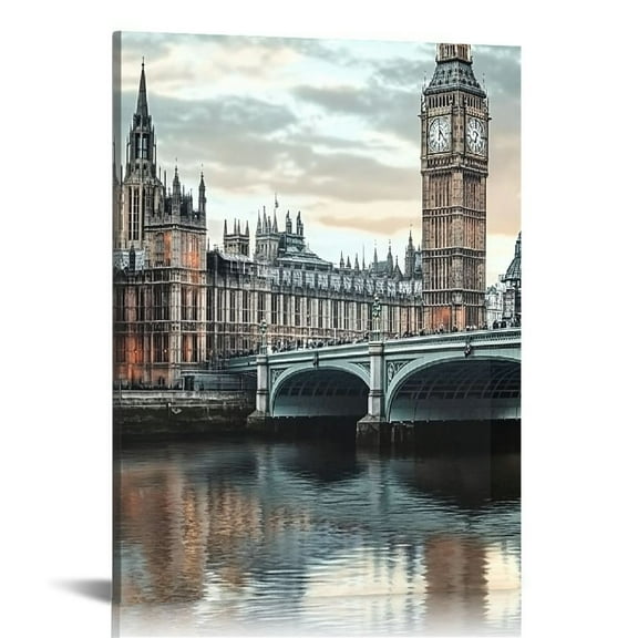 LHONGY Big Ben Poster Europe City Canvas Wall Art London Picture Wall Decor Ready to Hang 12x16 in
