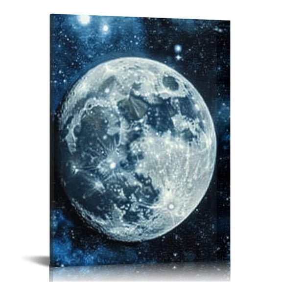 LHONGY Canvas Art Outer Space Universe Planet Earth Galaxy Stars Pictures Wall Decor Living Room Office Bedroom Bathroom Decoration Artwork 12x16 in