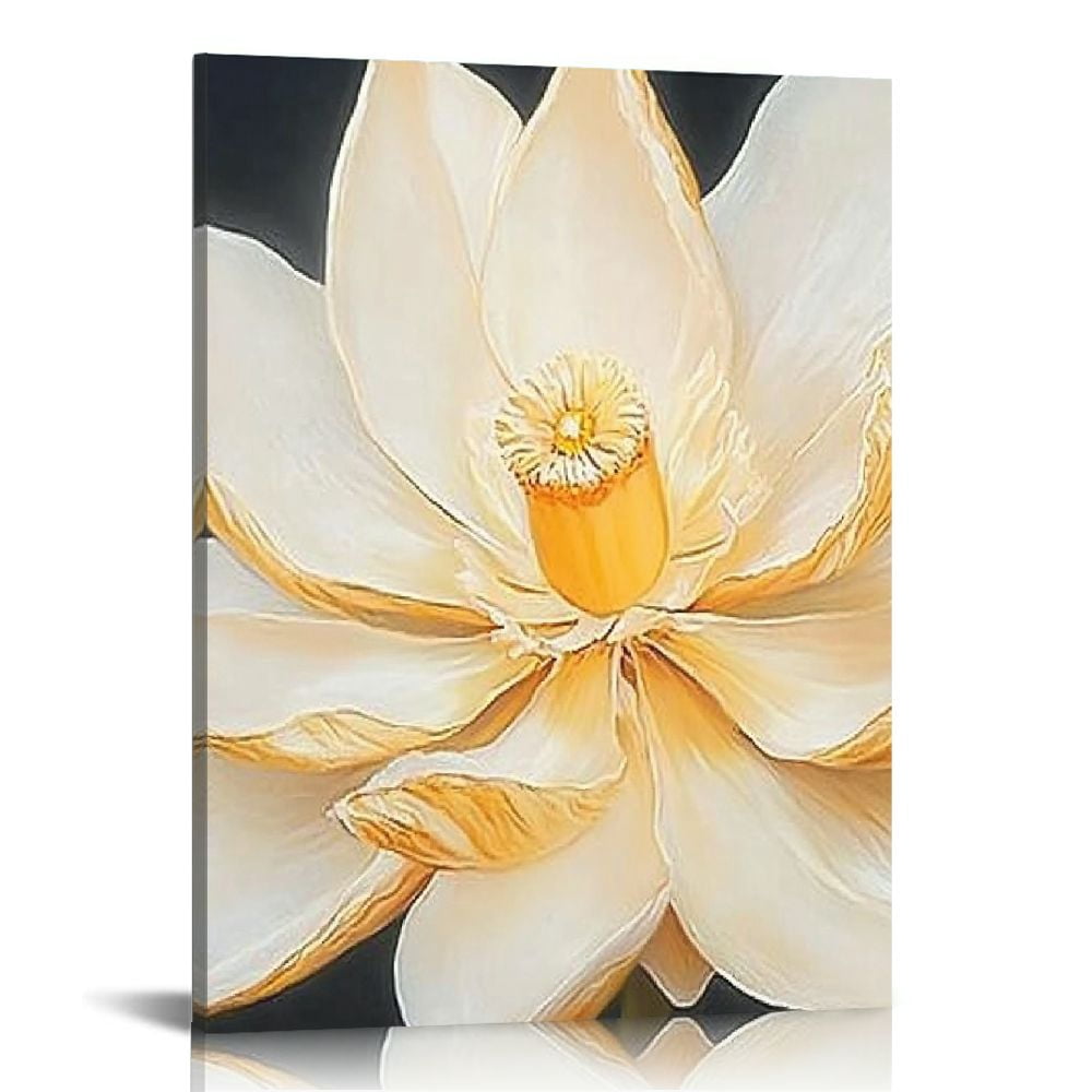 LHONGY Canvas Prints Art Lotus Floral Pictures Wall Art For Zen Office ...