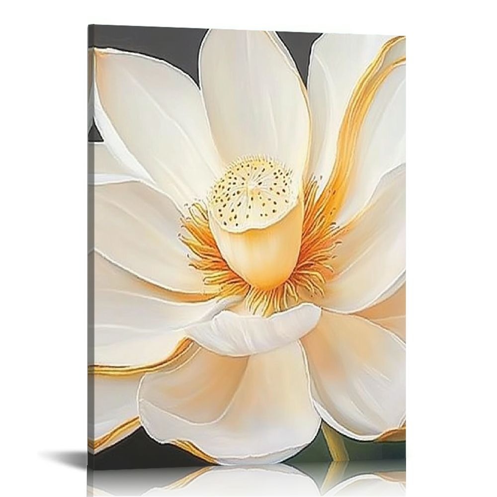 LHONGY Canvas Prints Art Lotus Floral Pictures Wall Art For Zen Office ...