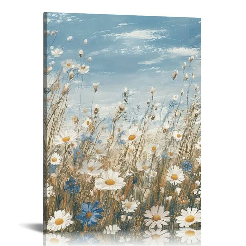 LHONGY Canvas Wall Art Beach Floral Wall Picture Coastal Boho Farmhouse ...