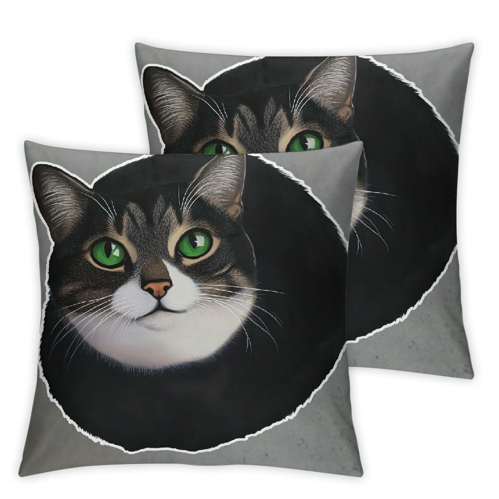 LHONGY Cute The Cat Meme Dingues Cat Spinning Cat Tuxedo Throw Pillow