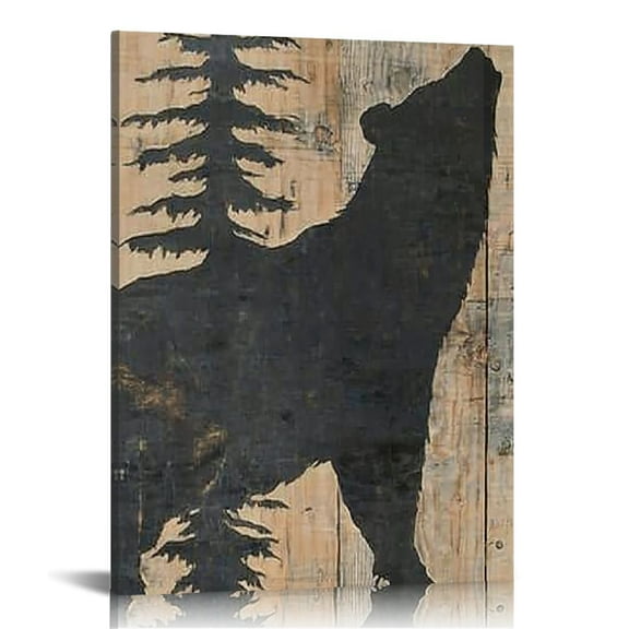 LHONGY Deer Cabin Wall Decor, Elk Rustic Forest Mountain Wildlife Lodge Animal Picture Art Bathroom Decor 12x16 in