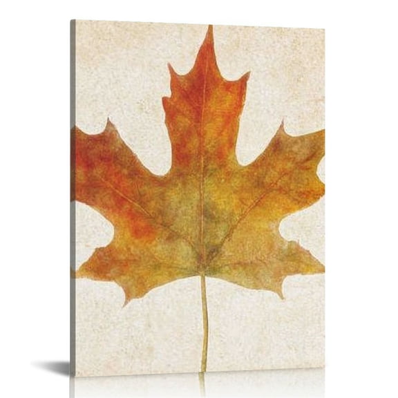 LHONGY Fall Wall Decor, Vintage Maple Leaf Canvas Wall Art Prints, Rustic Autumn Fall Decor for Thanksgiving Home 16x20 in