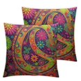 LHONGY Hippie Vivid Pattern Throw Pillow Cover Abstract Colorful