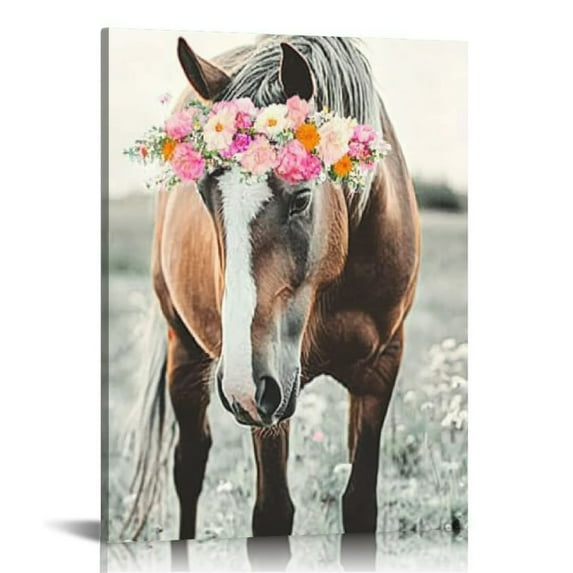 LHONGY Horses Wall Art &amp; Decor - Horse Wall Art - Horse Decor - Farmhouse Barn Wall Decor for Girls Bedroom Teens Room Living room 16x20 in