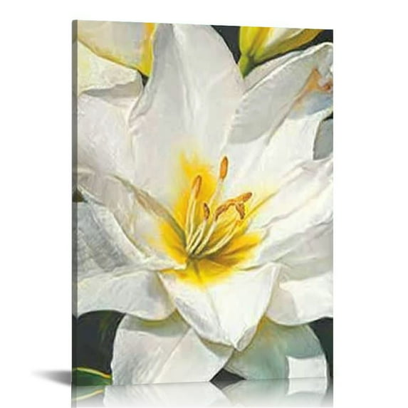 LHONGY Lily Flower Wall Art Abstract Large Picture Canvas Print Wall Painting Modern Artwork Wall Décor for Bedroom Living Room Bathroom Office 12x16 in