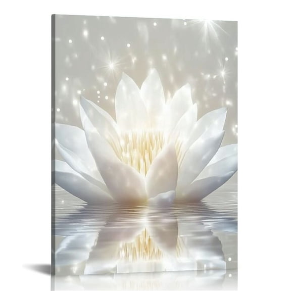 LHONGY Lotus Floral Canvas Prints Art for Zen Office Decor Wall Art Meditation Pictures Modern Artwork Painting 16x20 in
