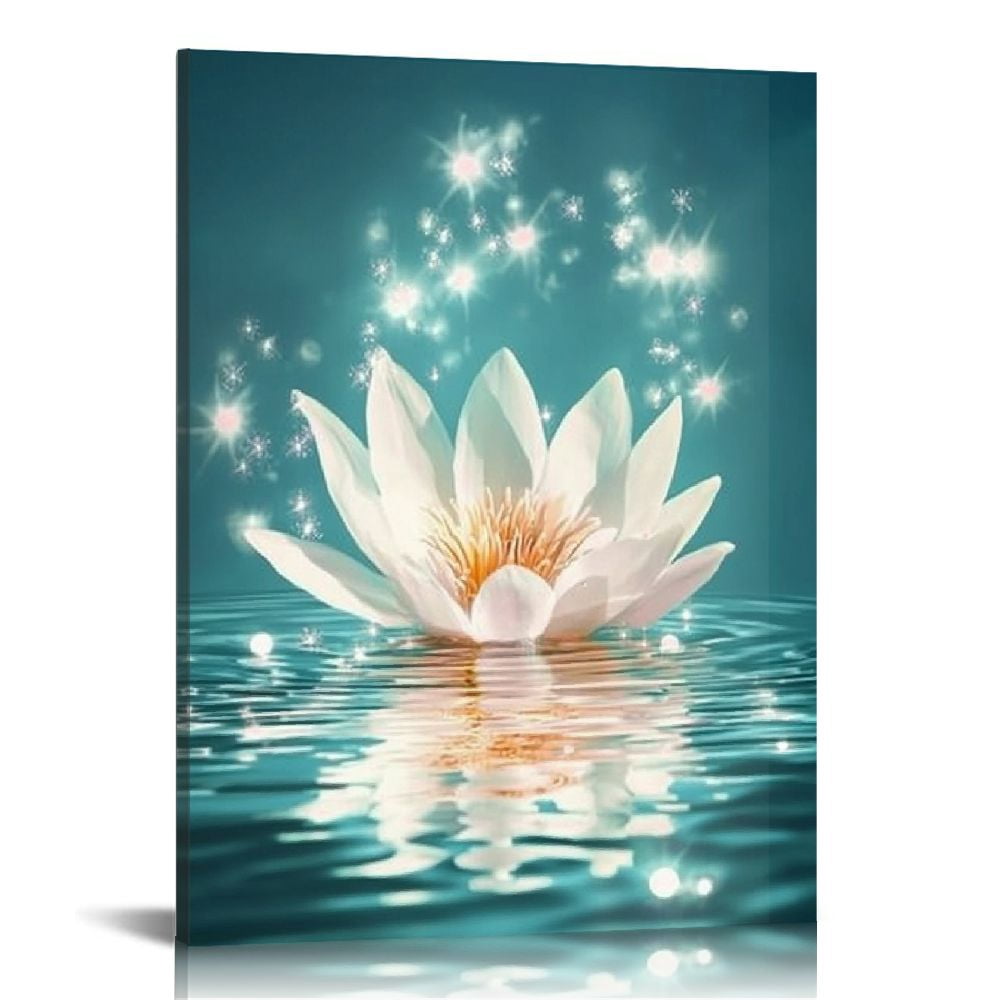 LHONGY Lotus Wall Art Flower Canvas Poster in Water Picture Zen Prints ...
