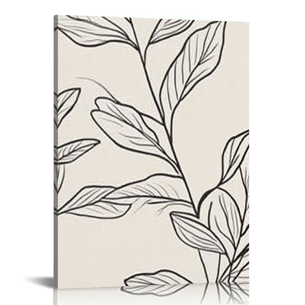 LHONGY Neutral Botanical Poster Wall Art Flower Minimalist Abstract ...