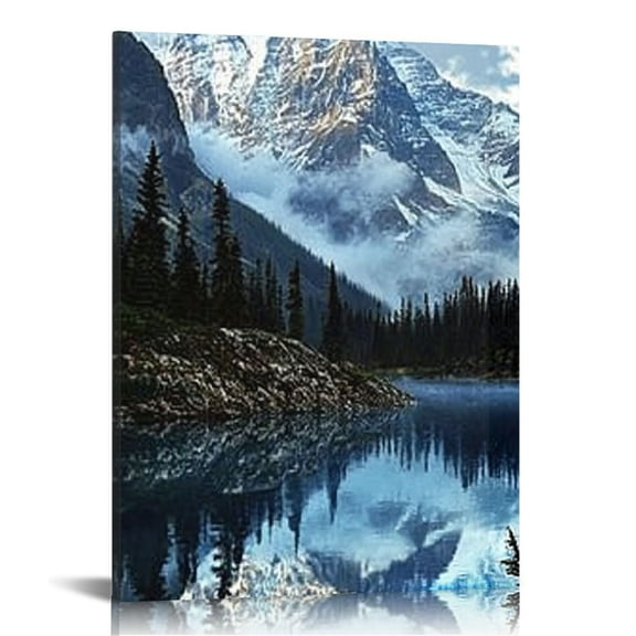 LHONGY Valley of Peaks Vertical Landscape Pictures Giclee Print Canvas Wall Art 12x16 in