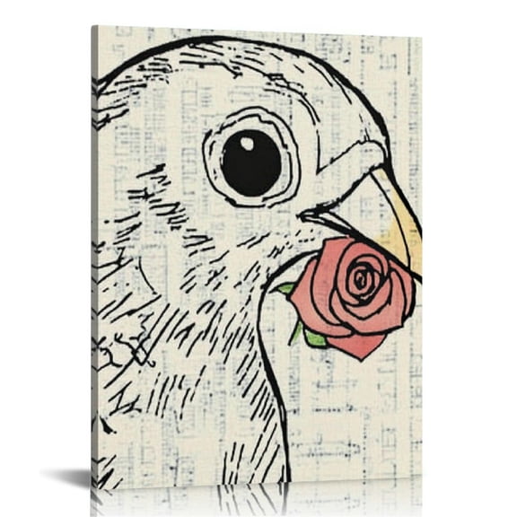 LHONGY Vintage Retro Canvas Wall Art, Owl Gifts, Magic Animal Painting Prints, Qwl Magic Poster for Living Room Bedroom Home 12x16 in