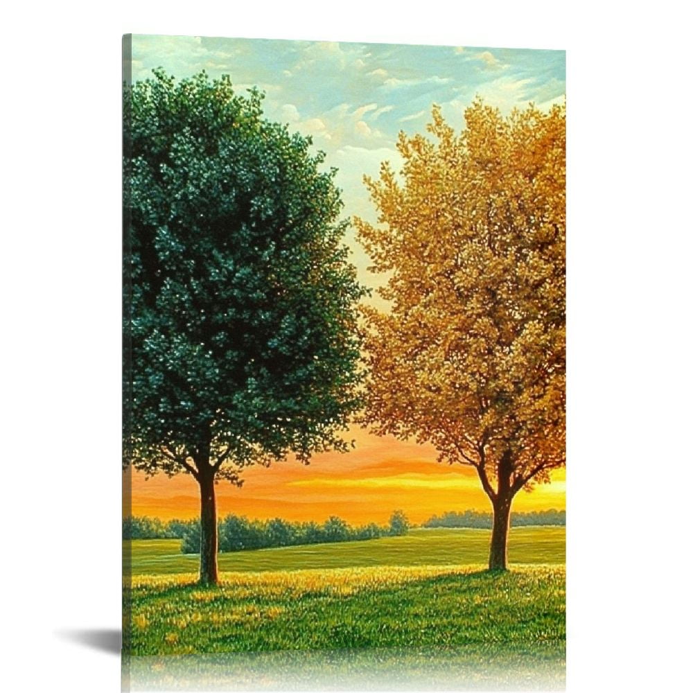 LHONGY Wall Art Canvas Prints Four Seasons Tree Picture Spring Summer ...