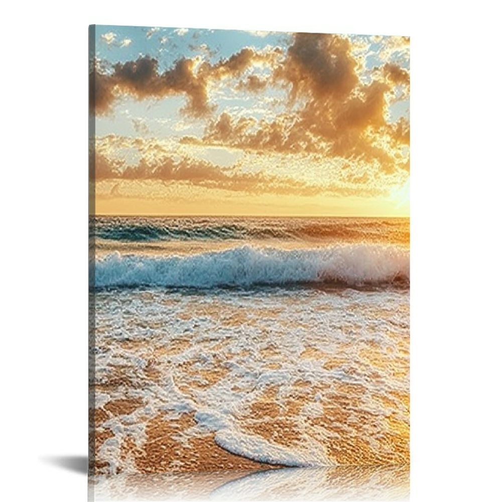 LHONGY Wall Art Decor Large Canvas Print Picture Beautiful Sunset Ocean ...
