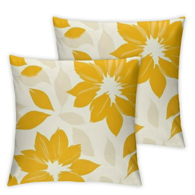 LHONGY Yellow Flower Throw Pillow Covers Summer Dahlia Floral