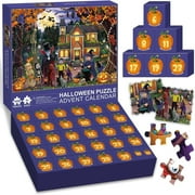 LHOO 2024 Halloween Puzzles Advent Calendar for Kids Teens, 1008Pcs Halloween Puzzles for Adult and Kids 31 Day Countdown to Halloween Jigsaw Puzzles Surprise Gifts for Children