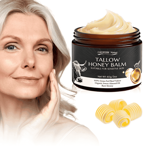 Lhopebk Nature Beef Tallow for Skin: Tallow Honey Balm Face Moisturizers (60g/2oz)