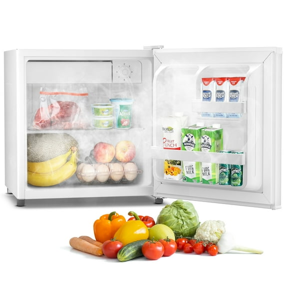 Electactic 1.6 Cu ft Compact Single Door Refrigerator - Energy Efficient, Reversible Door, Perfect for Home, Office, or Dorm, White