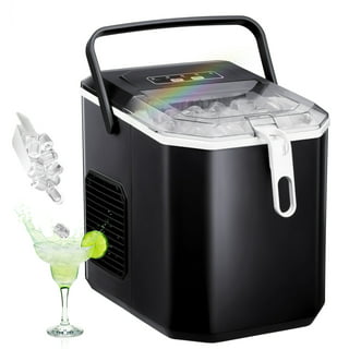 JOY PEBBLE 33lbs Countertop Ice Maker, Crushed Nugget Ice Type with Scoop,  Cubes Ready in 10 Mins, Red