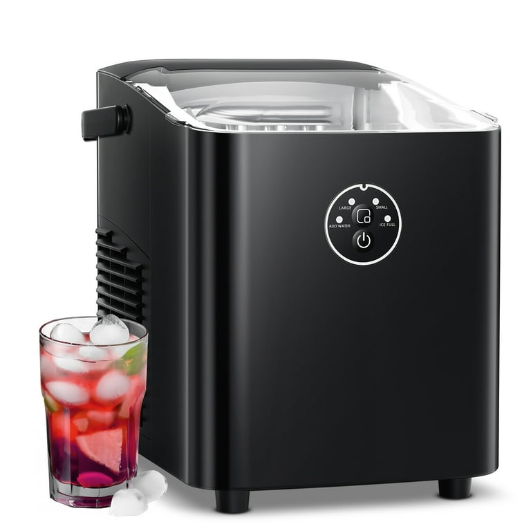 LHRIVER Compact Countertop Ice Maker, 9 Bullet Ice Cubes in 6 Mins 