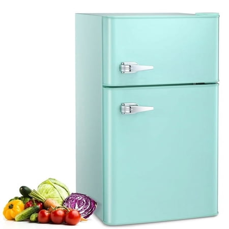 Electactic Mini Refrigerator 3.2Cu.Ft Compact Fridge 2-Double Doors with a Freezer Low Noise Defrost Storage of Beverages Vegetables and Fruits for Home Office Dorm