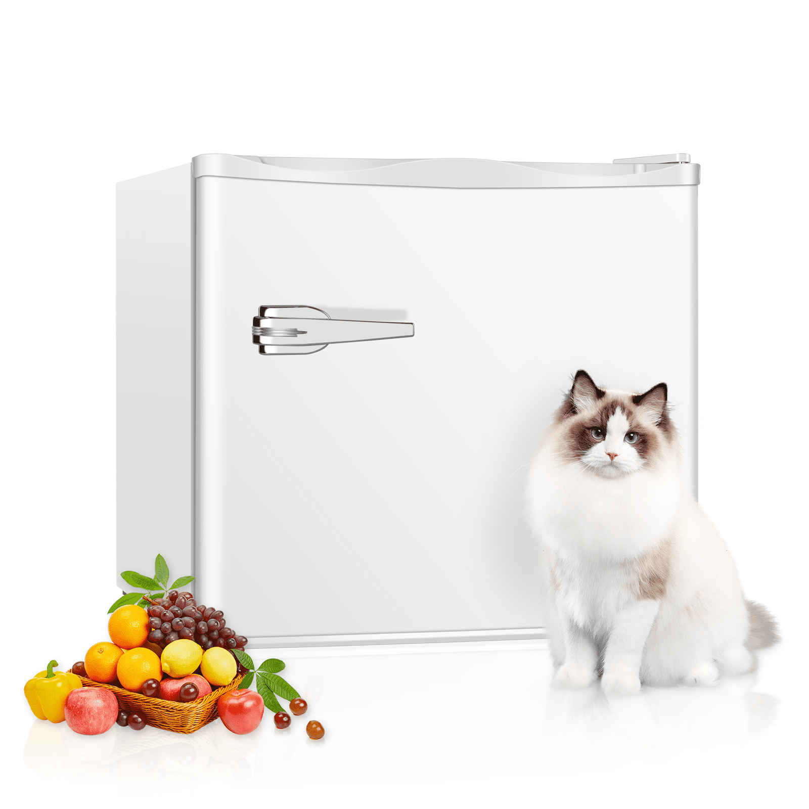 LHRIVER Mini Upright Freezer Compact Refrigerators，1.2Cu.ft Small Stand