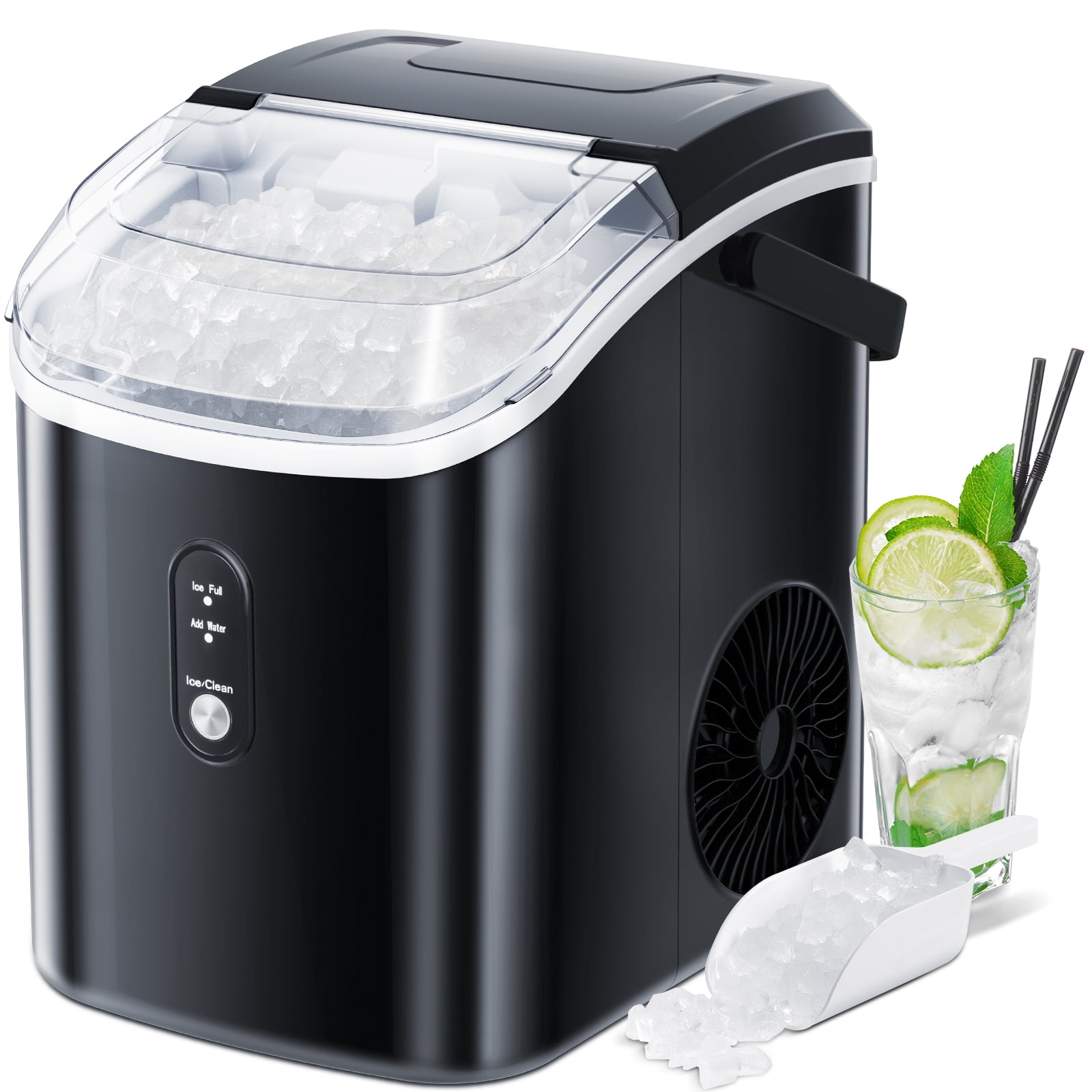Nugget Ice Maker Machine Countertop 29Lbs/24H, ARLIME Sonic Ice Maker  Self-Cleaning, Auto Water Refill, Portable Ice Machine with 3 Lbs Basket 
