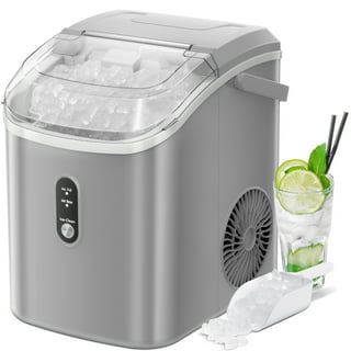 Kndko 33lbs Chewable Nugget Ice Maker with Crushed Ice, Ready in 7 Mins, Sonic  Ice Machine with Handle, Black 