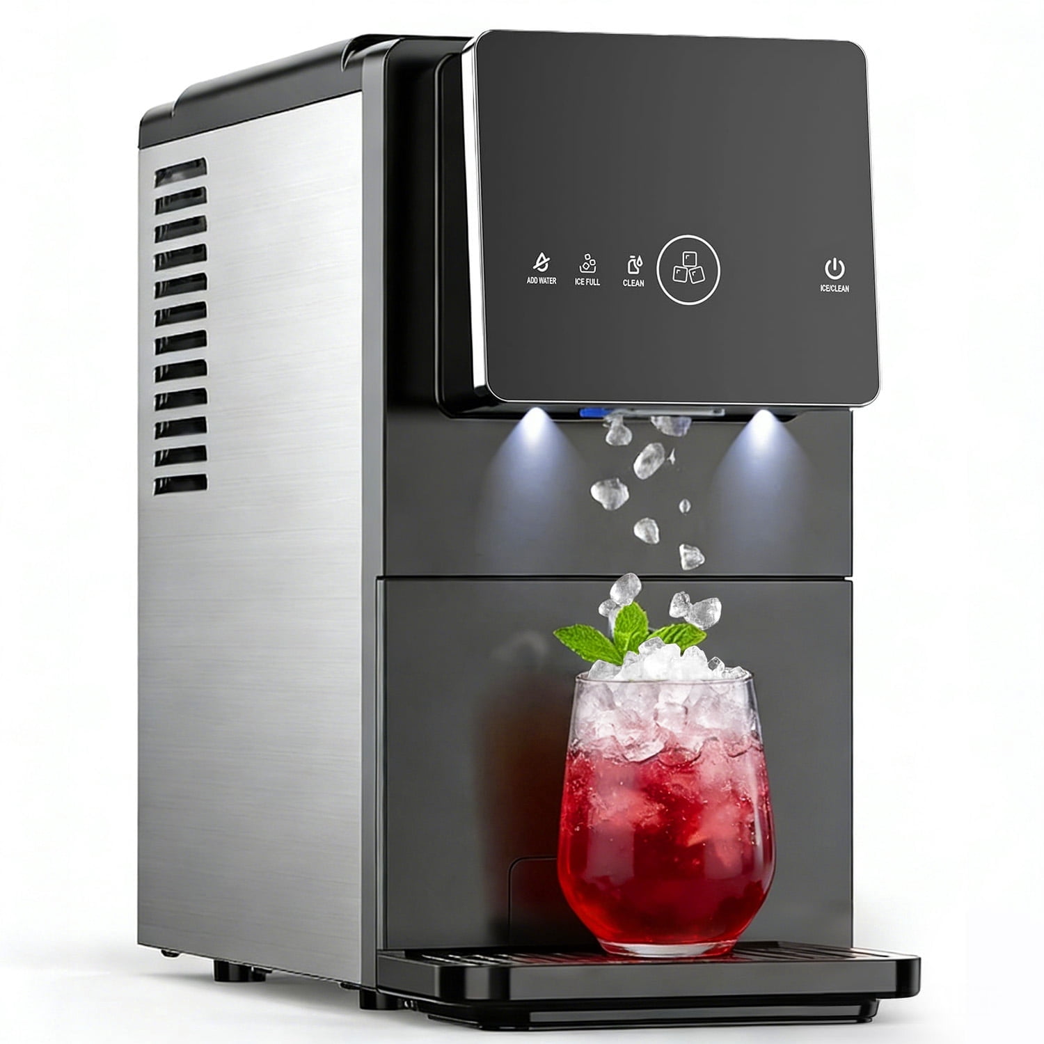 LHRIVER Nugget Ice Maker Countertop, Pebble Ice , 35Lbs/24H, Self-Cleaning, Black