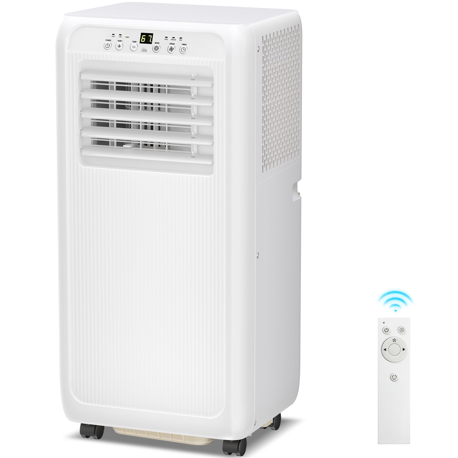 Electactic 10000 BTU Portable Air Conditioner with Window Kits 450 sq ft, Dehumidifier, 2 Fan Speeds, AC unit, White