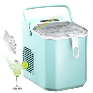 KISSAIR Countertop Ice Maker Portable Ice Machine with Handle,  Self-Cleaning Ice Makers, 26Lbs/24H, 9 Ice Cubes Ready in 6 Mins for Home  Kitchen Party Bar Green 