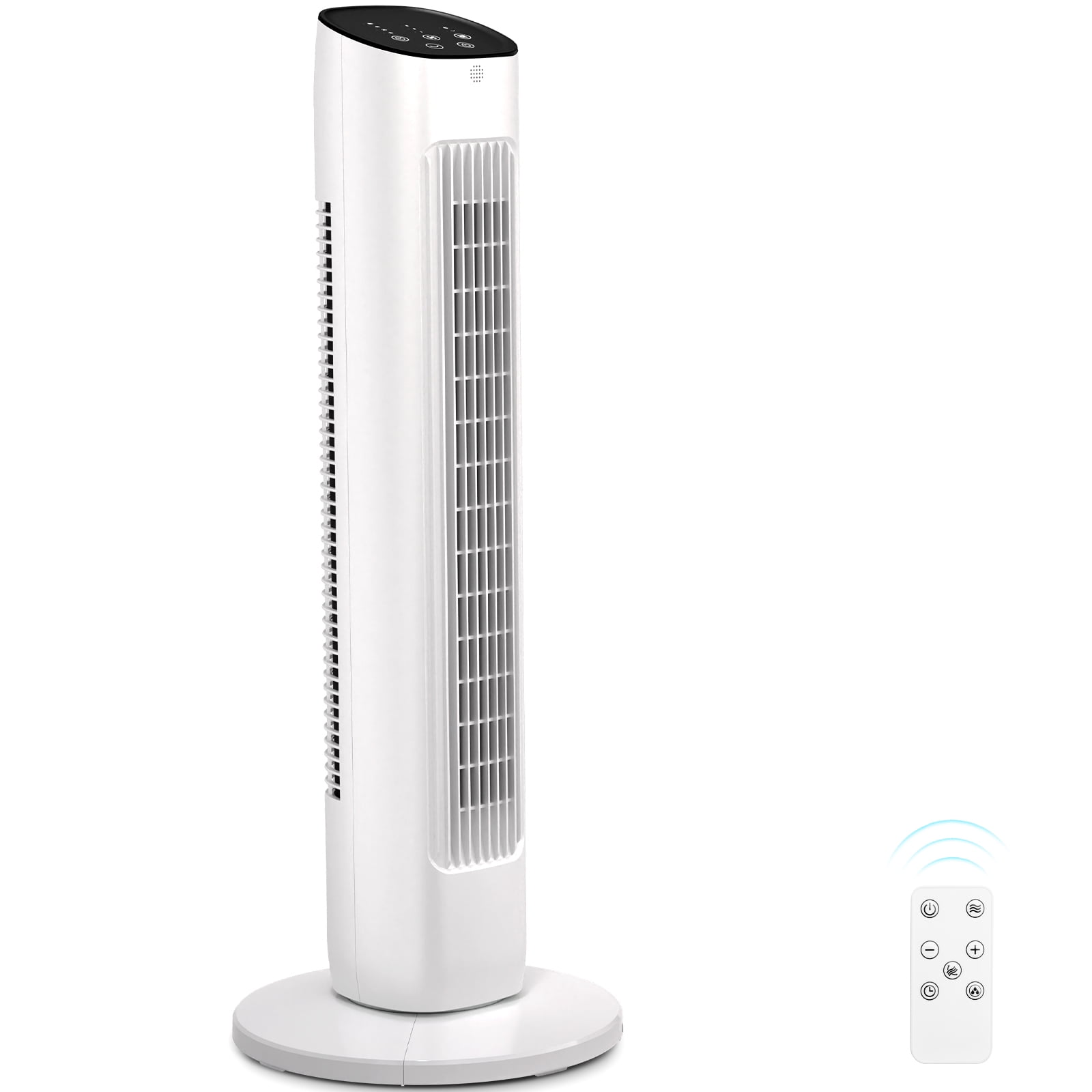 LHRIVER Tower Fan, Ionizer, LED Display, Remote Control, 360° Swing, 8