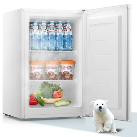 Electactic Upright Freezer, Energy Saving 3.0 Cu.ft Single Door Compact Upright Freezer with Reversible Door(White)