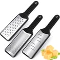 thumbnail image 1 of LHS Lemon Zester Grater Set of 3 - Cheese Grater Kitchen Tool for Parmesan Cheese, Ginger, Nutmeg, Chocolate, Vegetables, Stainless Steel Cheese Shredder（Fine & Ribbon & Coarse Blades） C104, 1 of 3