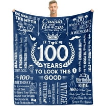 LHSHID 100 Years Old Birthday Gifts for Men 100th Birthday Gifts Blanket 100 Year Old Gifts for Men Mens 100th Birthday Gift Ideas 100th Birthday Decorations for Men 30x40in