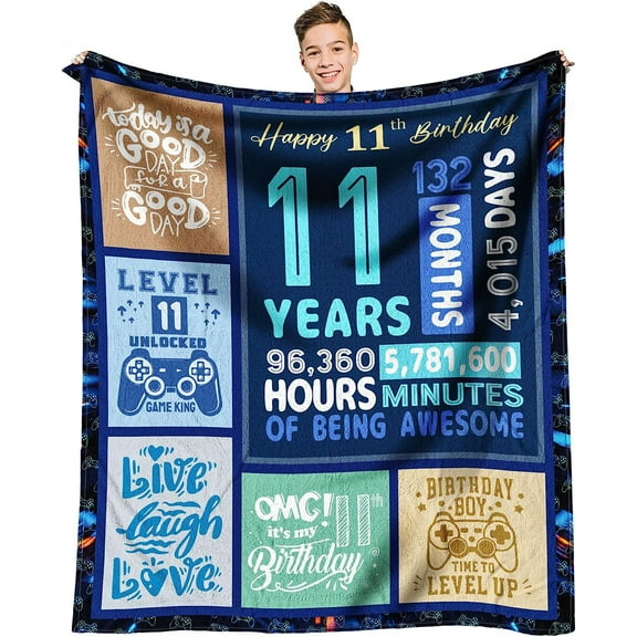LHSHID 11 Year Old Boy Gift Ideas Gifts for 11 Year Old Boy Boys Age 11 Gift Ideas Best 11 Year Old Boy Gifts Cool Presents for 11 Year Old Boys 11th Birthday Decorations Throw Blanket 30"x40"
