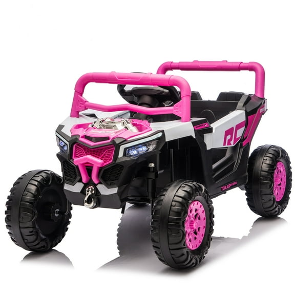 LHSHID 12V Ride On Electric UTV W/2.4G Parents Control,Slow Start Swing Function,Anti-Slip Wheels with Front Shock Absorbers,LED Lights,Built-in music player,Long-Lasting Battery