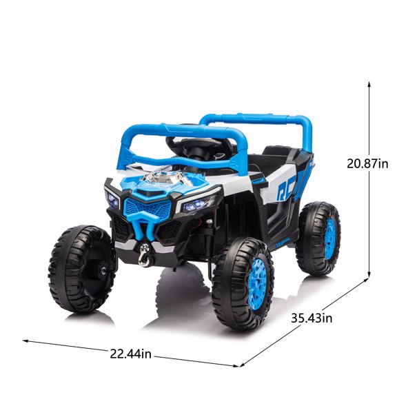 LHSHID 12V Electric Ride-On UTV, Parent Remote Control, Slow Start, Swing Function, Anti-Slip Wheels, Front Suspension, LED Lights & Music Player