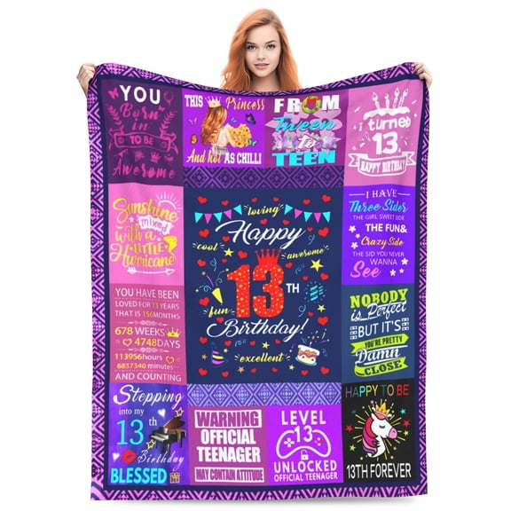 LHSHID 13th Birthday Gifts For GirlsBest Gifts For 13 Year Old Girls BlanketGifts For 13 Year Old Girl Teenage Girl Gifts For 13 Year Old Girl13 Year Old Girl Gift Ideas Bday 40x50inch