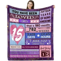 LHSHID 15 Year Old Girl Gift for Birthday Throw Blanket 15th Birthday Gifts for Girls Quinceanera Gifts 15th Birthday Gift Ideas 15th Birthday Decorations for Girl 30"x40"