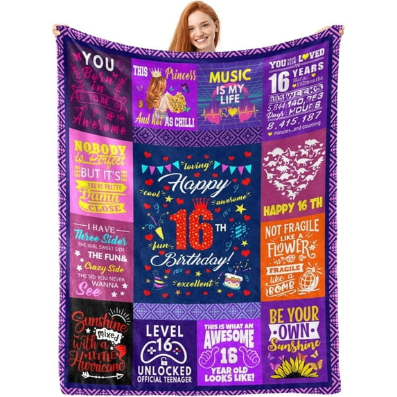 LHSHID 15 Year Old Girl Gifts for Birthday Quinceanera Gifts Blanket Gifts for 15 Year Old Girls 15th Birthday Gifts for Teen Girls 15th Birthday Decorations for Girls Gift Ideas 50x60in