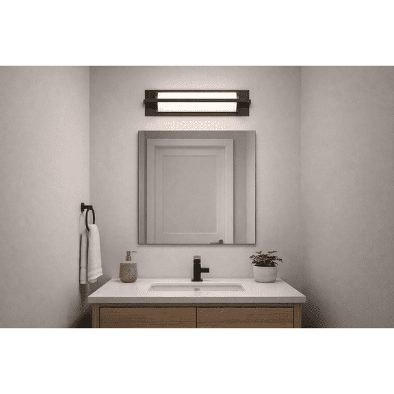 LHSHID 18-Inches Black Integrated LED Modern/Contemporary Bathroom Vanity Light Bar