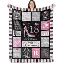 LHSHID 18th Birthday Gifts for Girls 18th Birthday Decorations for Girls Blanket 18th Birthday Gift Ideas for 18 Year Old Girl Gift for Daughter Bestie Sister 18th Gift Ideas Decor Throw Blankets