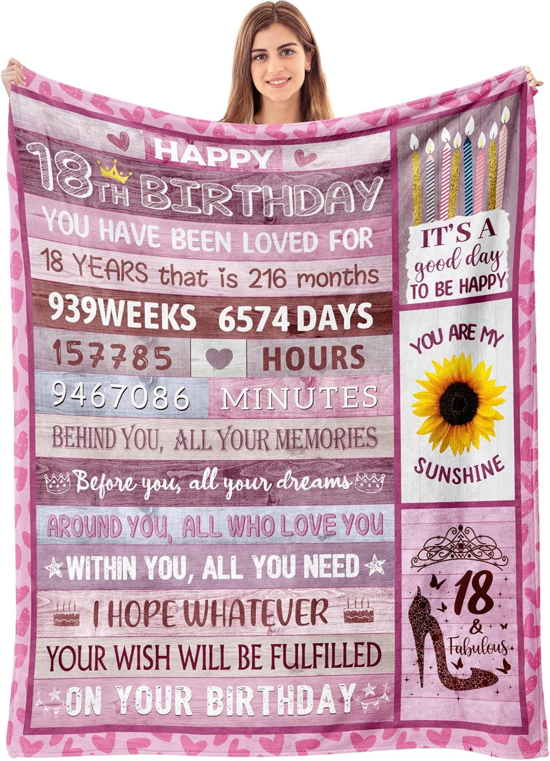 LHSHID 18th Birthday Gifts for Girls Happy 18th Birthday Decorations ...