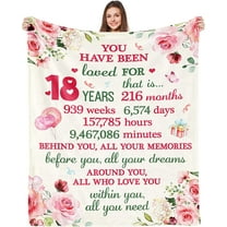 LHSHID 18th Birthday Gifts for Girls Throw Blanket 18 Year Birthday Decorations for Girls Flannel Fleece Blanket Best Gifts Idea for Girls Daughter Friends Boys Brother 30"x40"