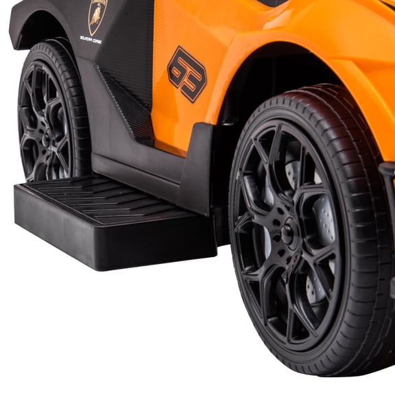 LHSHID Orange 2-in-1 Push Car with Steering Wheel, Engine Sounds, Horn & Under-Seat Storage, Manual Ride-On Stroller for Toddlers Ages 1-3